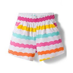 Babyhug Cotton Knit Sleeveless Co-Ords Printed Top & Shorts Set With Bow Applique - Multicolour