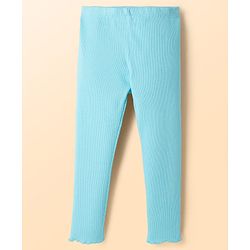 Babyhug Single Jersey Knit Sleeveless Top & Leggings Set With Polka Dot Print - White & Blue