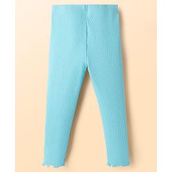 Babyhug Single Jersey Knit Sleeveless Top & Leggings Set With Polka Dot Print - White & Blue