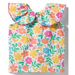 Babyhug Single Jersey Knit Frill Sleeves Top & Shorts Set with Floral Print & Bow Applique - Pink