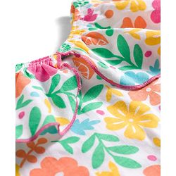 Babyhug Single Jersey Knit Frill Sleeves Top & Shorts Set with Floral Print & Bow Applique - Pink