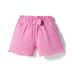 Babyhug Single Jersey Knit Frill Sleeves Top & Shorts Set with Floral Print & Bow Applique - Pink