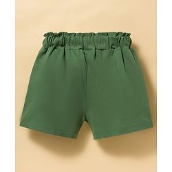 Babyhug Popcorn Knit Sleeveless Striped Top & Shorts Set - Green & White