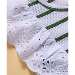 Babyhug Popcorn Knit Sleeveless Striped Top & Shorts Set - Green & White
