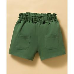 Babyhug Popcorn Knit Sleeveless Striped Top & Shorts Set - Green & White