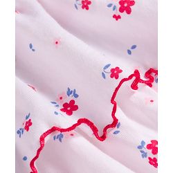 Babyhug Single Jersey Knit Sleeveless Floral Printed Top & Shorts Set - Red & White