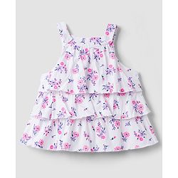 Babyhug Single Jersey Knit Sleeveless Top & Shorts Set With Floral Print - Multicolor