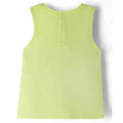 Babyhug Single Jersey Knit Sleeveless Top & Shorts Set with Seashell Print - Lime Green & Pink
