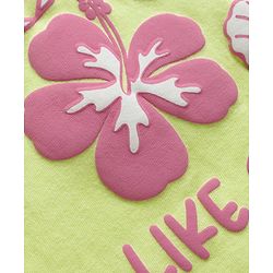 Babyhug Single Jersey Knit Sleeveless Top & Shorts Set with Seashell Print - Lime Green & Pink