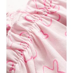 Babyhug Single Jersey Knit Sleeveless Top & Shorts Set with Floral Print & Bow Applique - Pink