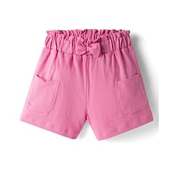 Babyhug Single Jersey Knit Sleeveless Top & Shorts Set with Floral Print & Bow Applique - Pink