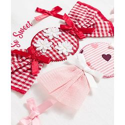 Babyhug Single Jersey Knit Sleeveless Top & Layered Skirt Set with Bow Applique - Red & White