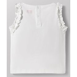 Babyhug Single Jersey Knit Sleeveless Top & Layered Skirt Set with Bow Applique - Red & White
