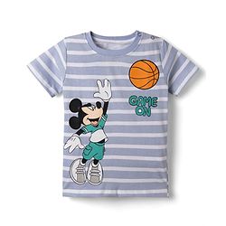 Babyhug Disney Single Jersey Knit Half Sleeves T-Shirt & Shorts Set with Mickey Mouse Graphics - Light Grey
