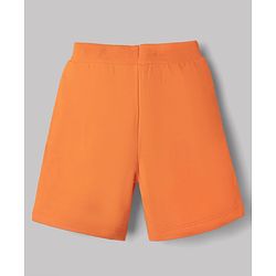 Babyhug Disney Single Jersey Knit Half Sleeves T-Shirts & Shorts Set with Mickey Mouse Graphics - Orange White & Navy Blue