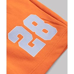 Babyhug Disney Single Jersey Knit Half Sleeves T-Shirts & Shorts Set with Mickey Mouse Graphics - Orange White & Navy Blue