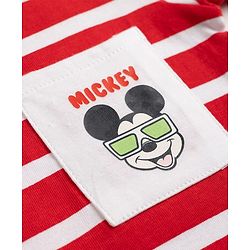Babyhug Disney Single Jersey Knit Half Sleeves T-Shirt & Shorts Set with Mickey Mouse Graphics - Red