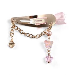 Babyhug Metal Hair Clips With Beads & Charm Detailing - Pink