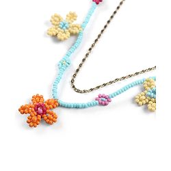 Babyhug Metal Necklace For Kids With Beads & Floral Charms - Multicolor