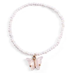Babyhug Metal Necklace & Bracelet Jewellery Combo With Pearls & Butterfly Charms - White