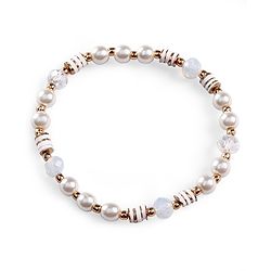 Babyhug Metal Necklace & Bracelet Jewellery Combo With Pearls & Butterfly Charms - White