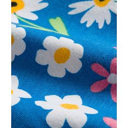Babyhug Single Jersey Knit Full Sleeves Top & Leggings Set with Floral Print - Yellow & Blue