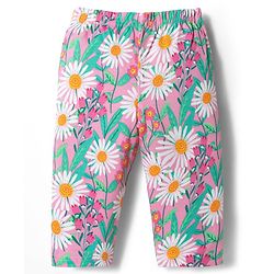 Babyhug Single Jersey Knit Full Sleeves Co-ords Top & Leggings Set with Floral Print - Multicolor