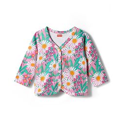 Babyhug Single Jersey Knit Full Sleeves Co-ords Top & Leggings Set with Floral Print - Multicolor