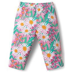 Babyhug Single Jersey Knit Full Sleeves Co-ords Top & Leggings Set with Floral Print - Multicolor