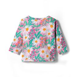 Babyhug Single Jersey Knit Full Sleeves Co-ords Top & Leggings Set with Floral Print - Multicolor