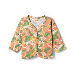 Babyhug Single Jersey Knit Full Sleeves Top & Leggings Set with Floral Print - Red