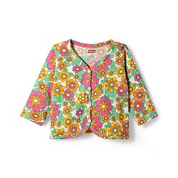 Babyhug Single Jersey Knit Full Sleeves Top & Leggings Set with Floral Print - Pink
