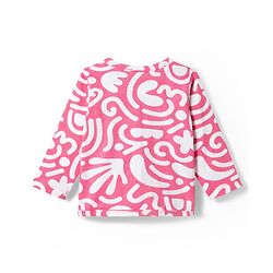 Babyhug Single Jersey Knit Full Sleeves Top & Leggings Set with Abstract Print - Pink