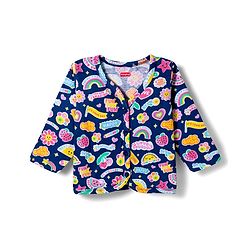 Babyhug Single Jersey Knit Full Sleeves Top & Leggings Set with Tropical Theme Print - Yellow & Blue
