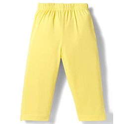 Babyhug Single Jersey Knit Full Sleeves Top & Leggings Set with Tropical Theme Print - Yellow & Blue