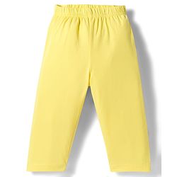 Babyhug Single Jersey Knit Full Sleeves Top & Leggings Set with Tropical Theme Print - Yellow & Blue