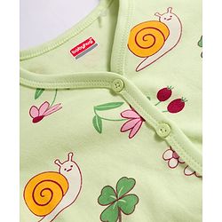 Babyhug Single Jersey Knit Full Sleeves Top & Leggings Set with Tropical Theme Print - Light Green