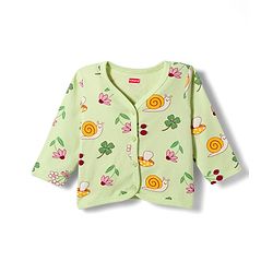 Babyhug Single Jersey Knit Full Sleeves Top & Leggings Set with Tropical Theme Print - Light Green