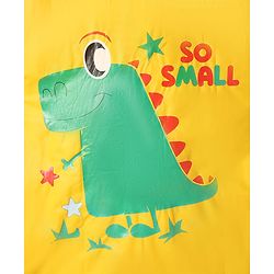 Babyhug Full Sleeves Raincoat with Dino Print - Golden