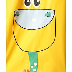 Babyhug Full Sleeves Raincoat with Dino Print - Golden