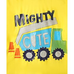 Babyhug Full Sleeves Raincoat with Truck Print - Yellow