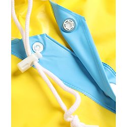 Babyhug Full Sleeves Raincoat with Truck Print - Yellow