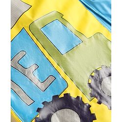 Babyhug Full Sleeves Raincoat with Truck Print - Yellow