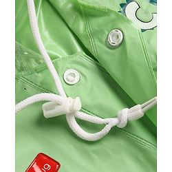 Babyhug Full Sleeves Raincoat with Dino Print - Green
