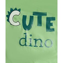 Babyhug Full Sleeves Raincoat with Dino Print - Green