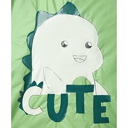 Babyhug Full Sleeves Raincoat with Dino Print - Green