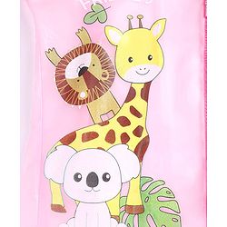 Babyhug Full Sleeves Raincoat with Animal Print - Pink