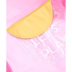 Babyhug Full Sleeves Raincoat with Animal Print - Pink