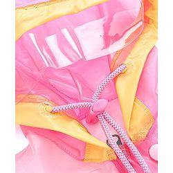 Babyhug Full Sleeves Raincoat with Animal Print - Pink
