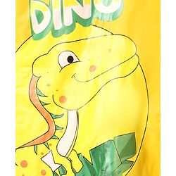 Babyhug Full Sleeves Raincoat with Dino Print - Golden
